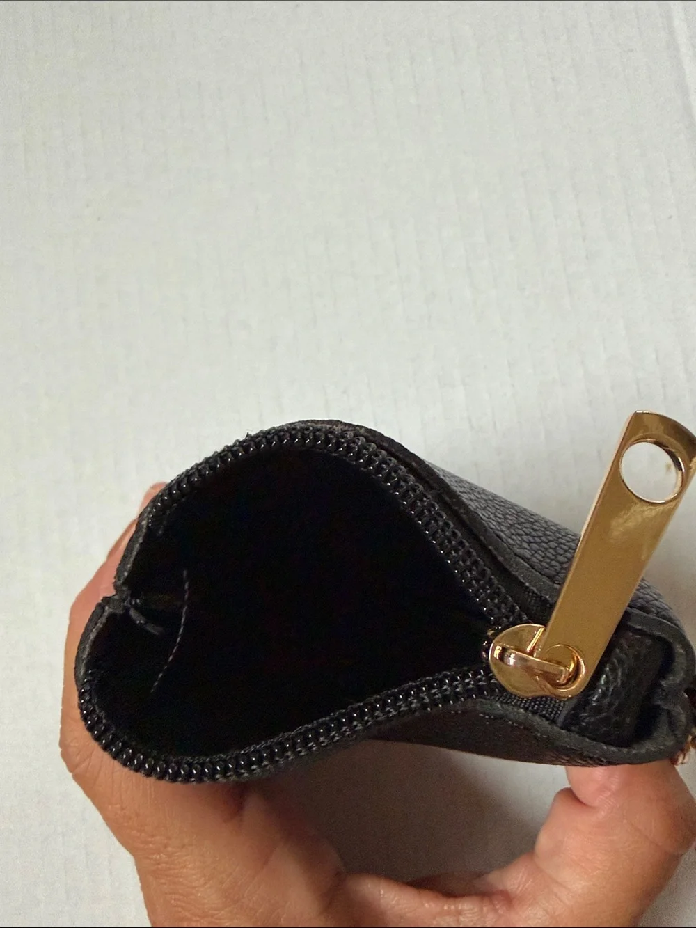 Kids Black Coin Purse with Gold Glitter Ears and Pink Cheeks